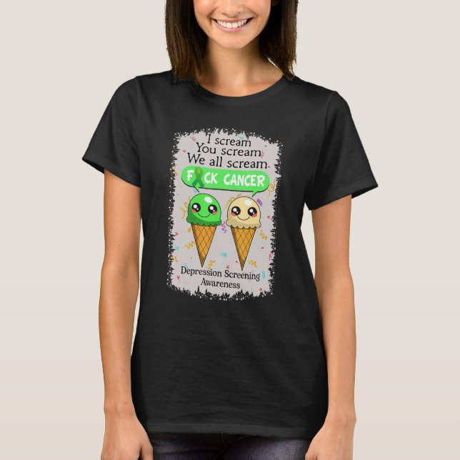 Depression Screening Awareness Cute Ice Creams  Sa T-Shirt (Front)