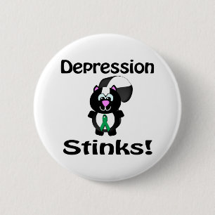 Depression Stinks Skunk Awareness Design 6 Cm Round Badge
