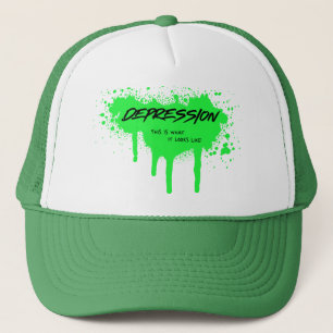 “Depression: This Is What It Looks Like” Graffiti Trucker Hat