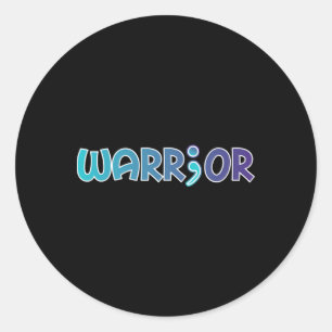 Depression Warrior Anti Suicide Anxiety Awareness Classic Round Sticker