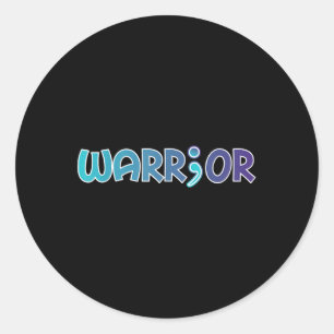 Depression Warrior Anti Suicide Anxiety Awareness  Classic Round Sticker
