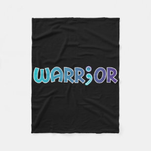 Depression Warrior Anti Suicide Anxiety Awareness Fleece Blanket