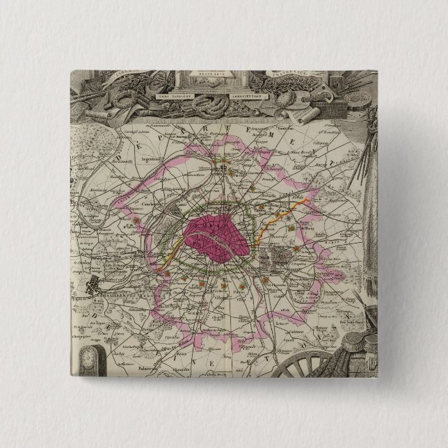 Dept. De La Seine 15 Cm Square Badge (Front)