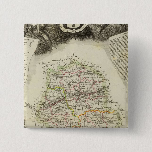 Dept D'Indre and Dormouse 15 Cm Square Badge (Front)