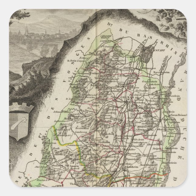 Dept. Du Haut Rhin Square Sticker (Front)