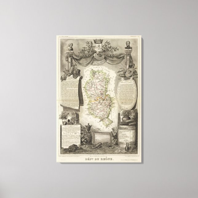 Dept Du Rhone Canvas Print (Front)