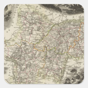 Dept of Saone et Loire Square Sticker