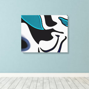 Depth Charge: Abstract Accented Black and White Canvas Print