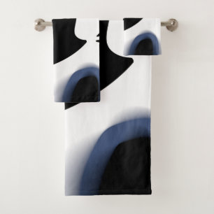 Depth Charge: Abstract Black, White & Blue Bath Towel Set
