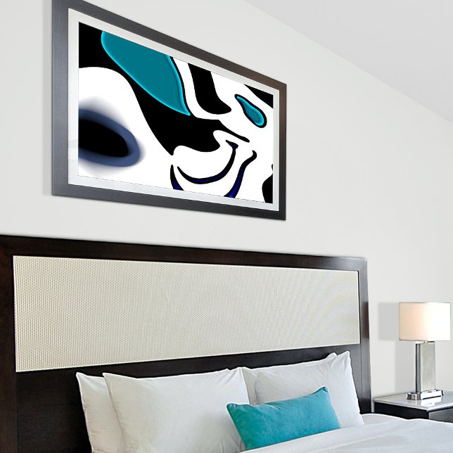 Depth Charge: Abstract Black, White & Blue Canvas Print (Creator Uploaded)