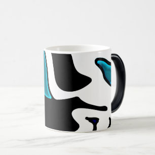 Depth Charge: Abstract Black, White & Blue Magic Mug