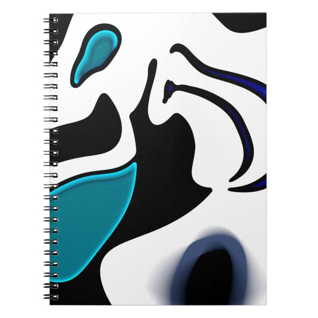 Depth Charge: Abstract Black, White & Blue Notebook (Front)