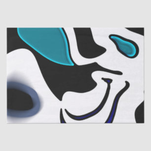 Depth Charge: Abstract Black, White & Blue Tissue Paper