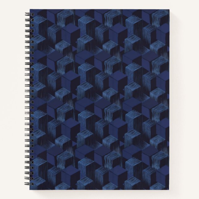 “Depth in Blue: Cubescape” Notebook (Front)