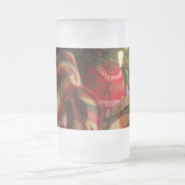 Depth Of A Christmas Tree Frosted Glass Beer Mug (Center)