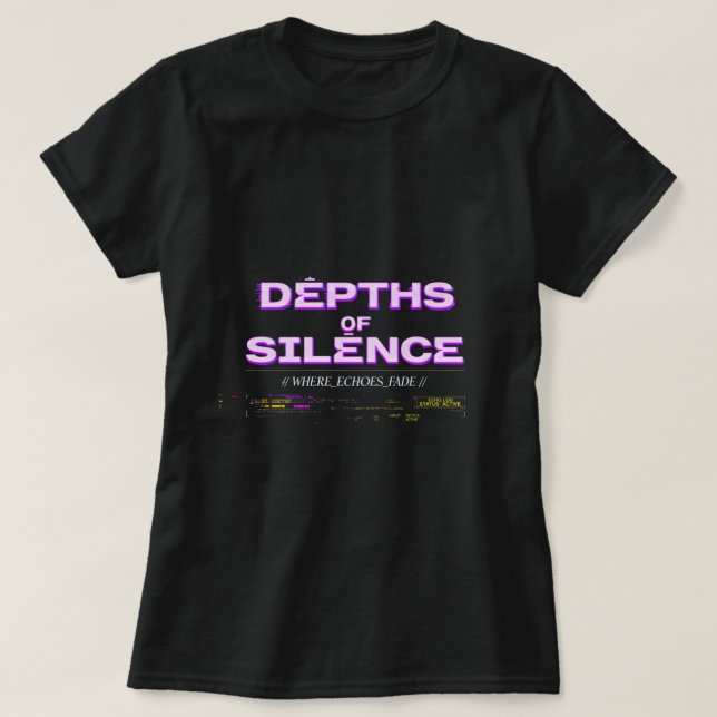 Depths of Silence | Purple Glitch Aesthetic Tee (Design Front)