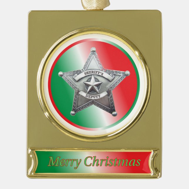 Deputy Sheriff Badge Christmas Ornament (Front)