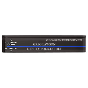 Deputy Sheriff Badge Police Flag Thin Blue Line  Nameplate