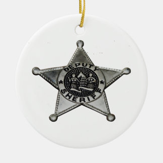 Deputy Sheriff Ceramic Tree Decoration