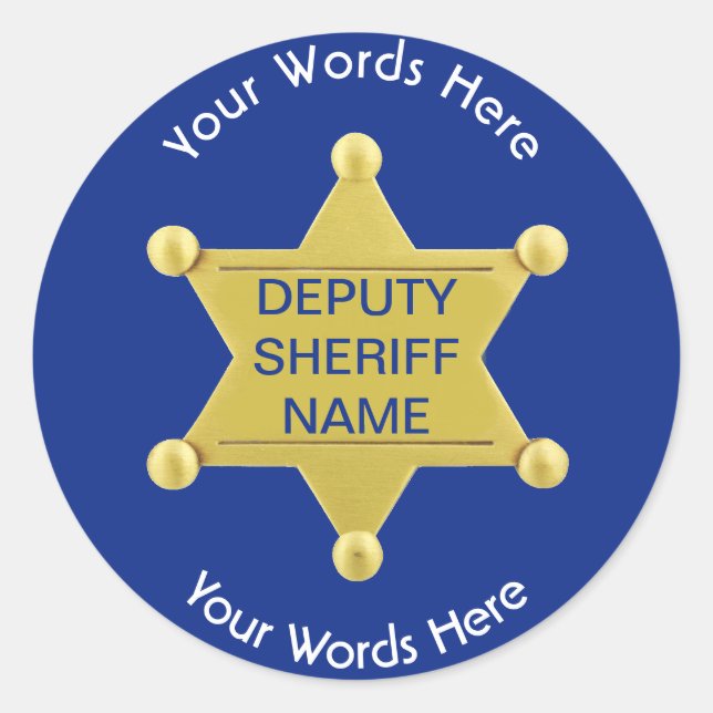 Deputy Sheriff Custom Blue Sticker (Front)
