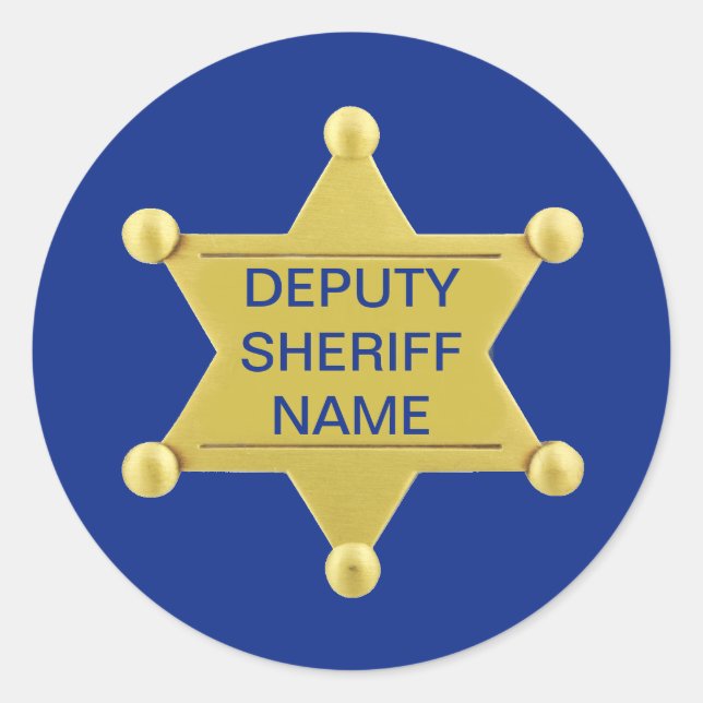 Deputy Sheriff Custon Classic Round Sticker (Front)