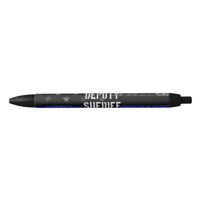 Deputy Sheriff Distressed Flag Black Ink Pen (Front)