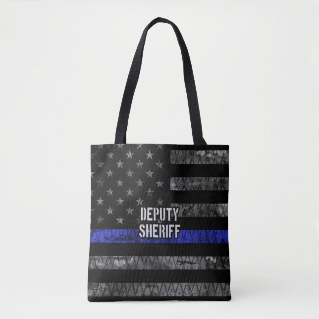 Deputy Sheriff Distressed Flag Tote Bag (Front)