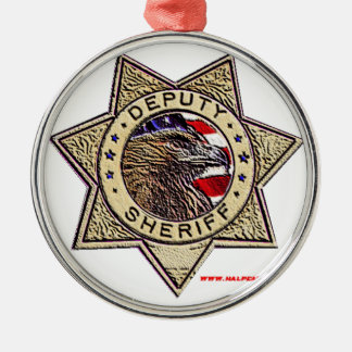 Deputy_Sheriff_emboss Metal Tree Decoration