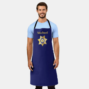 Deputy Sheriff Gold Star Badge Personalised Apron
