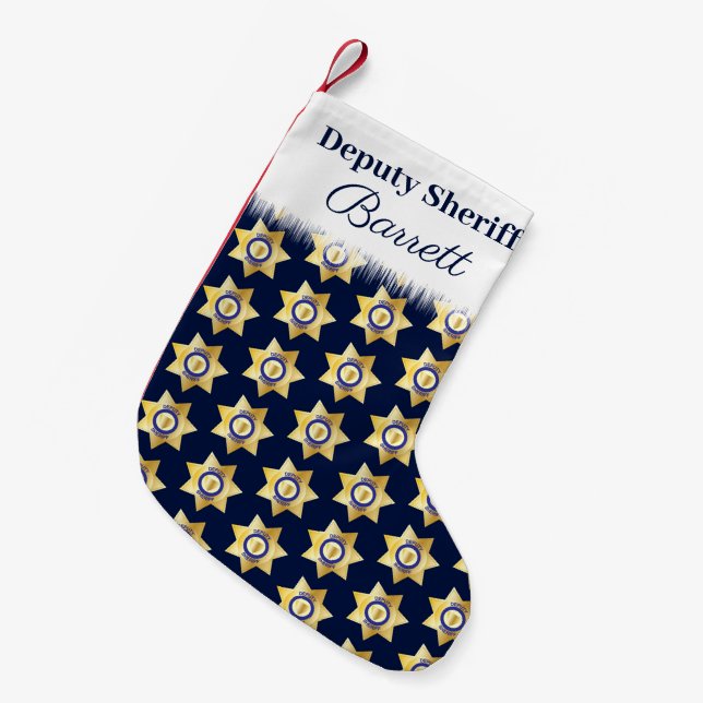 Deputy Sheriff Personalised Small Christmas Stocking (Front (Hanging))