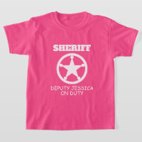 Deputy Sheriff police star badge pink girl's