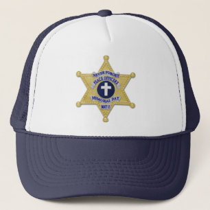 Deputy Star Badge Cross - Thin Blue Line Trucker Hat
