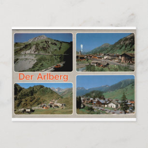 Der Arlberg Vintage Austrian Alpine Multiview Postcard