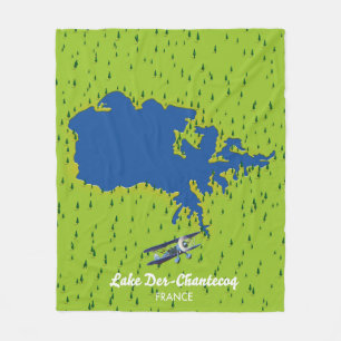 Der chantecoq France lake map Fleece Blanket