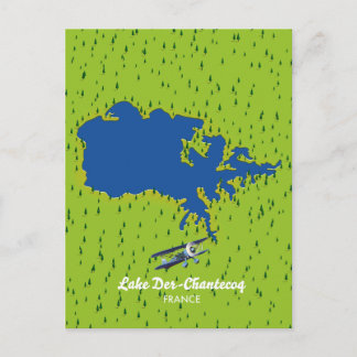 Der chantecoq France lake map Invitation Postcard