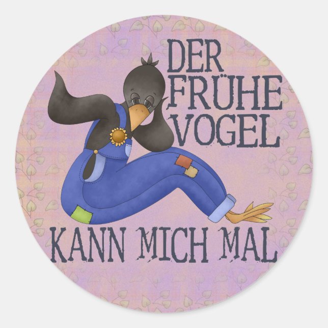 Der Frühe Vogel Classic Round Sticker (Front)