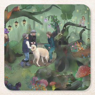 Der geheime Ort  Rechteckiger Pappuntersetzer Square Paper Coaster