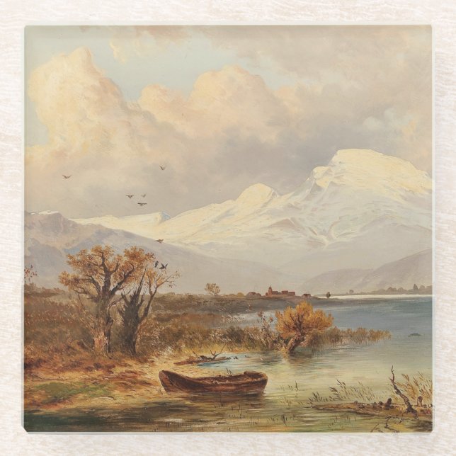 Der Haider See – Emil Barbarini Glass Coaster (Front)