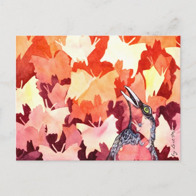 Der Rabe schreckt die Schmetterlinge auf Postcard (Front)