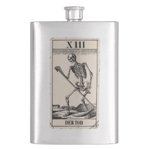 Der Tod / Death Tarot Card Hip Flask
