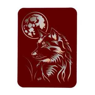 Der träumende junge Wolf Premium Flexi Magnet