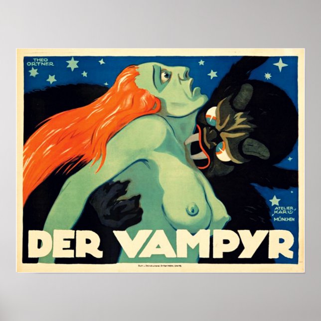 Der Vampyr Vintage Film Poster 1920 Expressionist (Front)