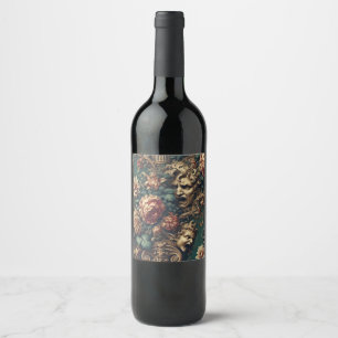 Deranged Decadence – Gothic Victorian Floral  Wine Label