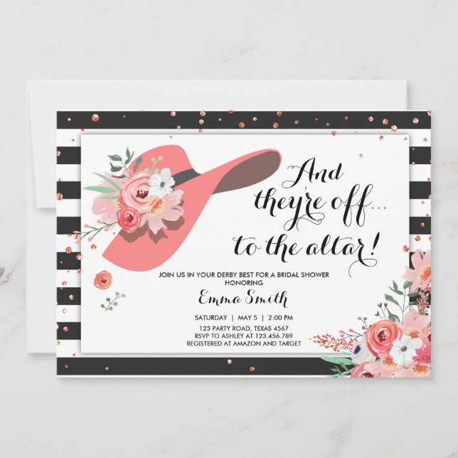Derby Bridal Shower Invitation Wear a Hat Horse ct (Front)