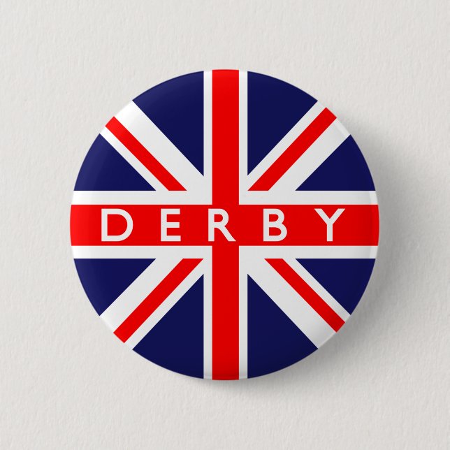 Derby : British Flag 6 Cm Round Badge (Front)