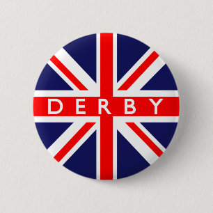 Derby : British Flag 6 Cm Round Badge
