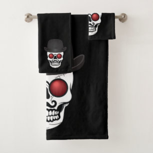 Derby Costumed Skull Bath Towel Set