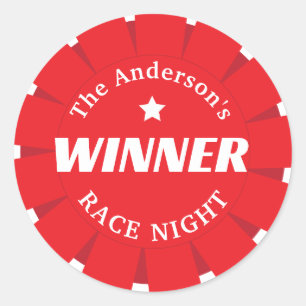 Derby Day First Place Winner Equestrian Rosette Classic Round Sticker