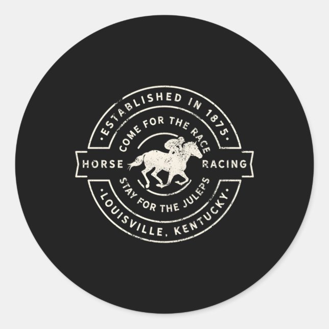 Derby Day Kentucky Horse Racing And Mint Juleps Classic Round Sticker (Front)