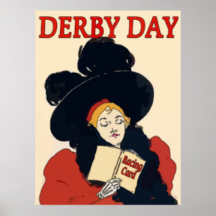 Derby Day Vintage Woman Poster